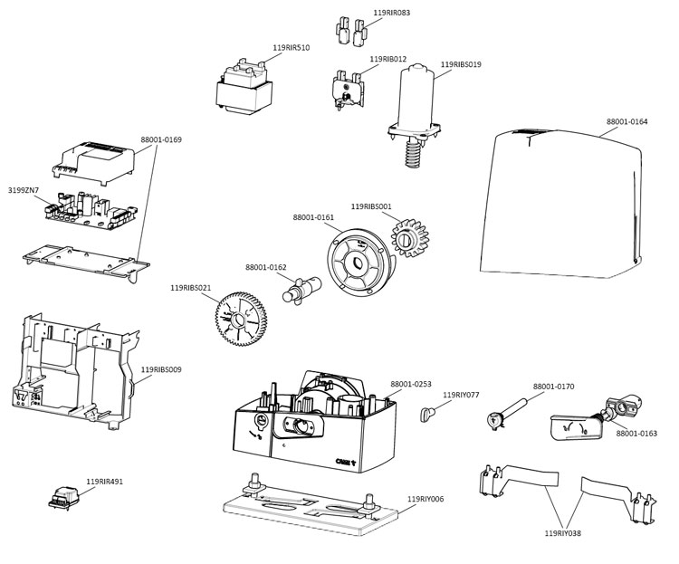 Запчасти для привода CAME BXV08AGS Запчасти для привода CAME BXV08AGS